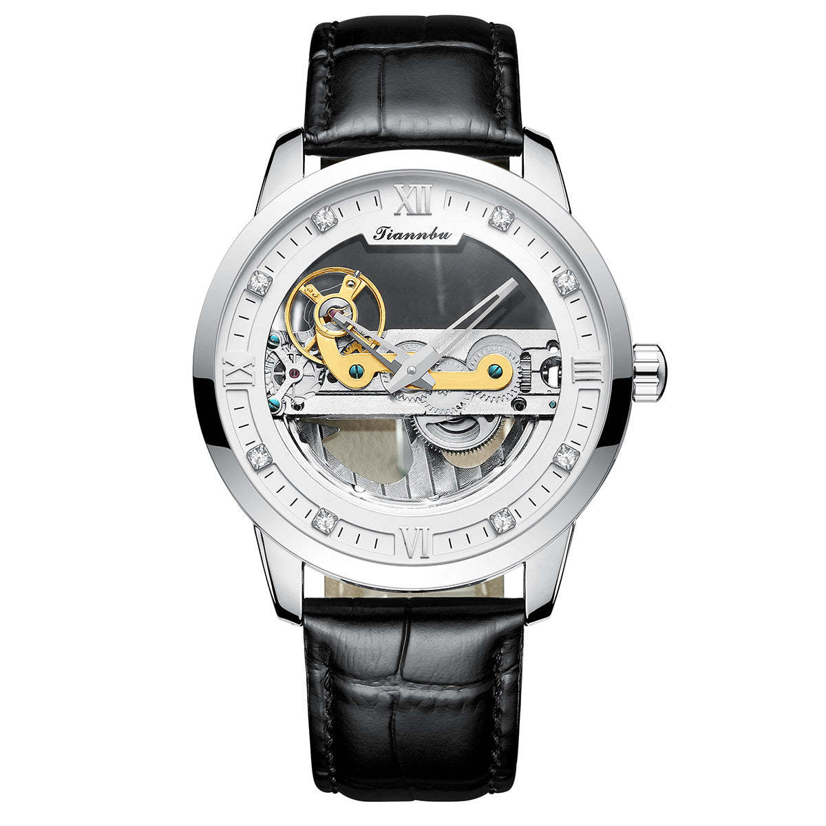 Herren Automatikuhr mit Lederarmband