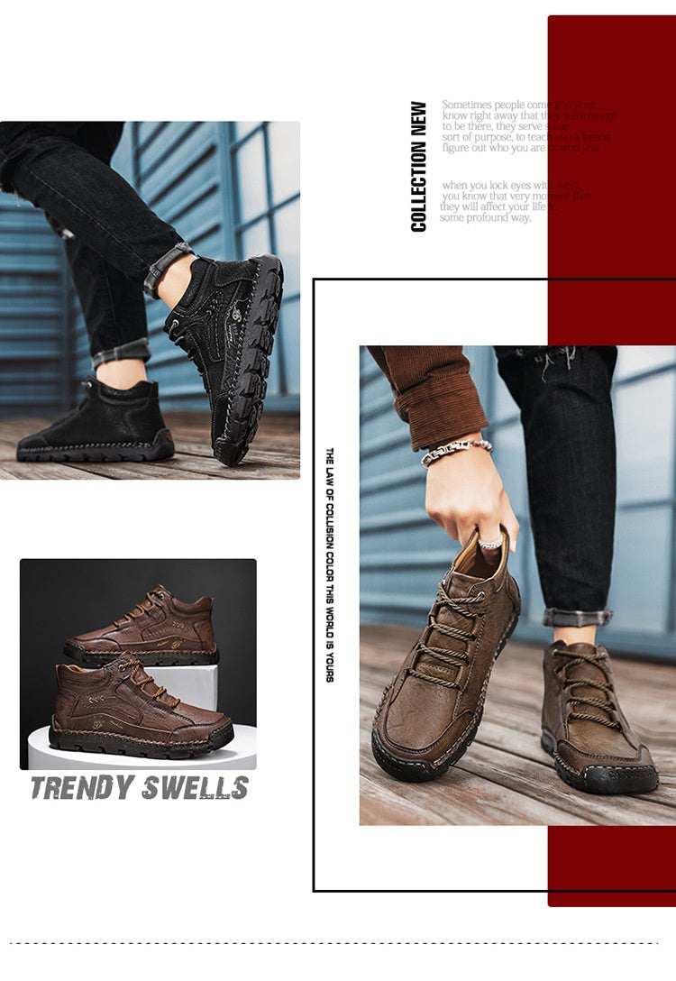 Herren High-Top Winterboots aus Leder