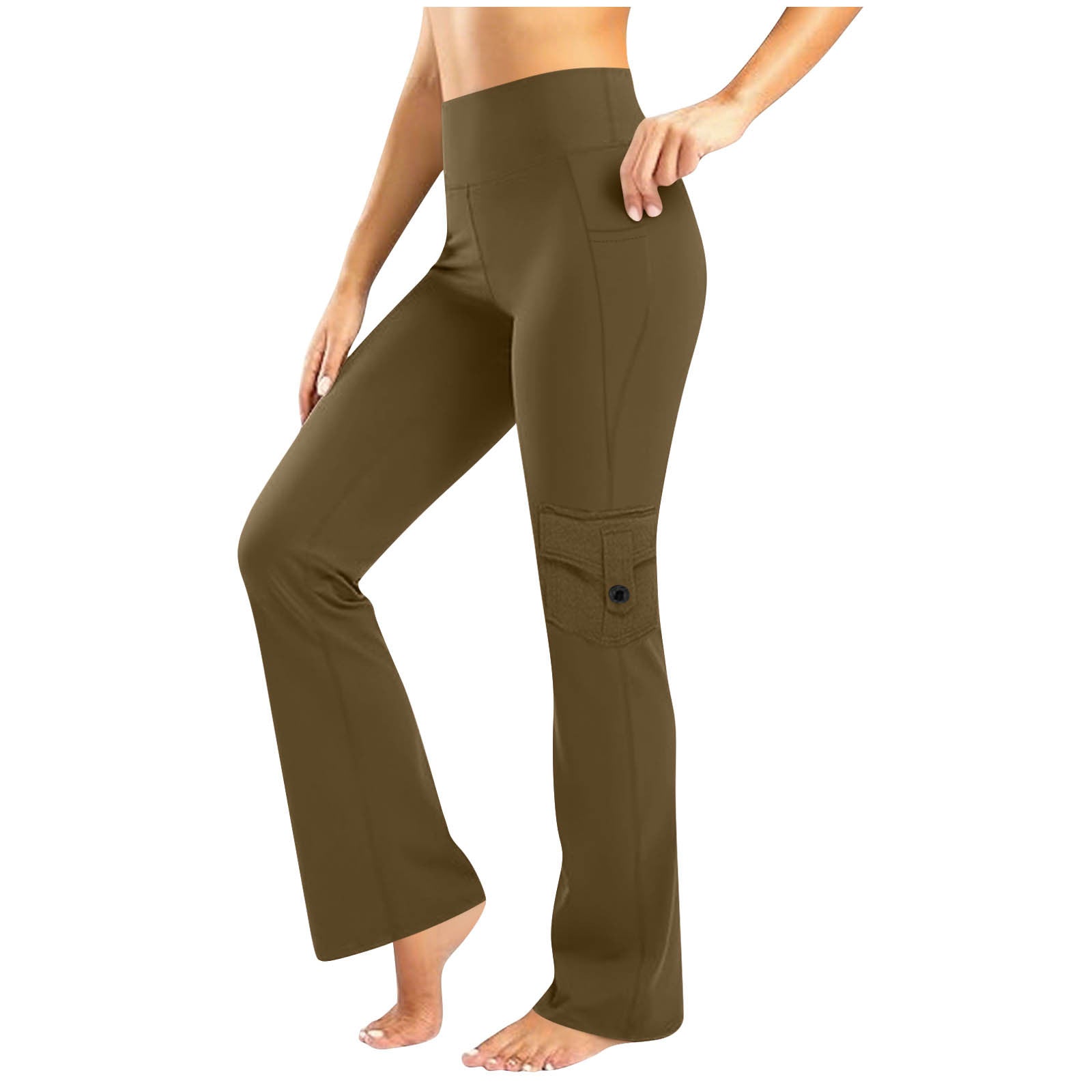 Atmungsaktive Sport-Leggings mit Knopf-Taschen