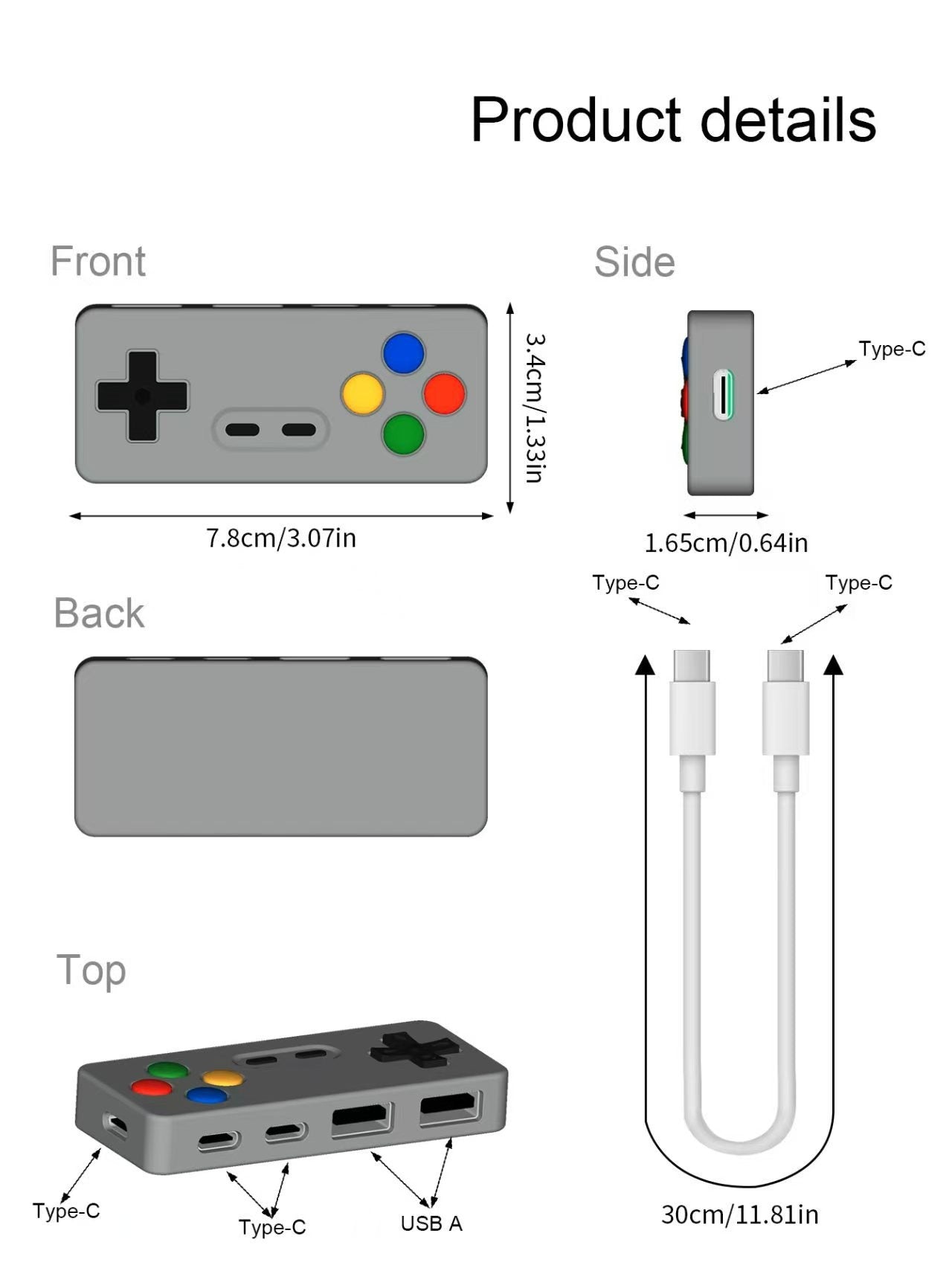4-in-1 Cartoon Game USB Hub