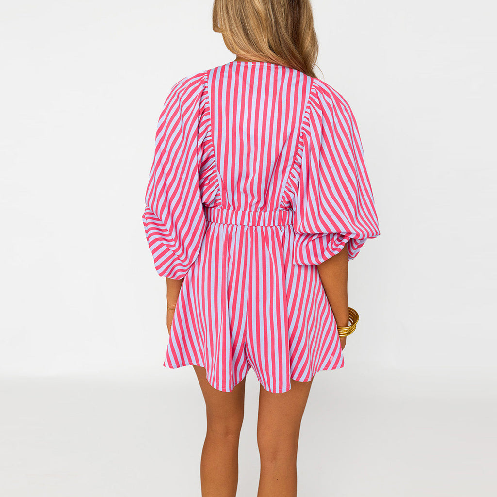 V-Ausschnitt Jumpsuit mit weitem Bein