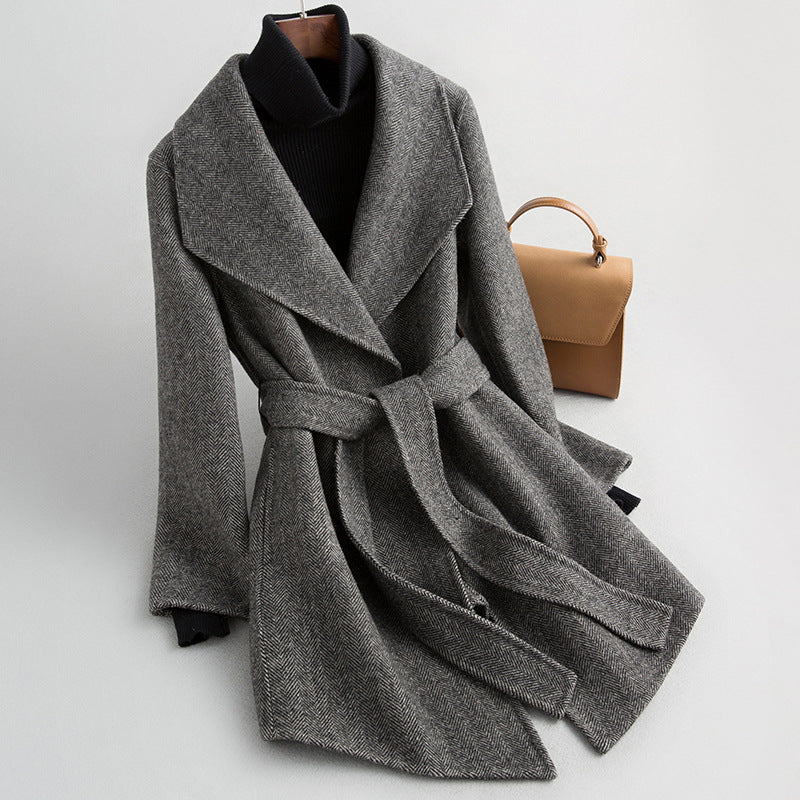 Eleganter Mid-Long Wollmantel für Damen