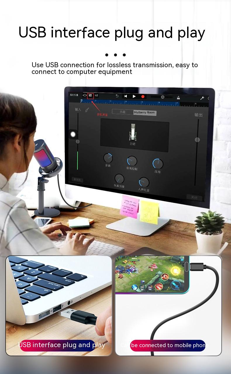 Kondensator-Mikrofon mit RGB-Beleuchtung