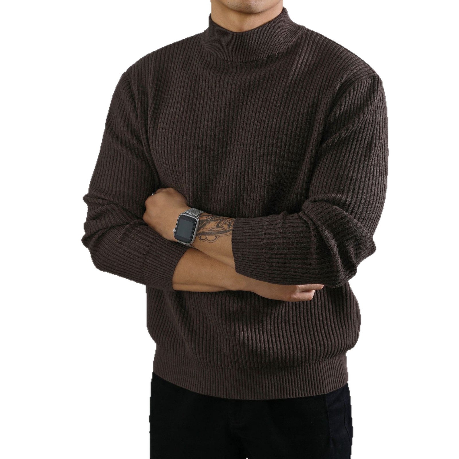 Herren Rollkragenpullover mit Streifen