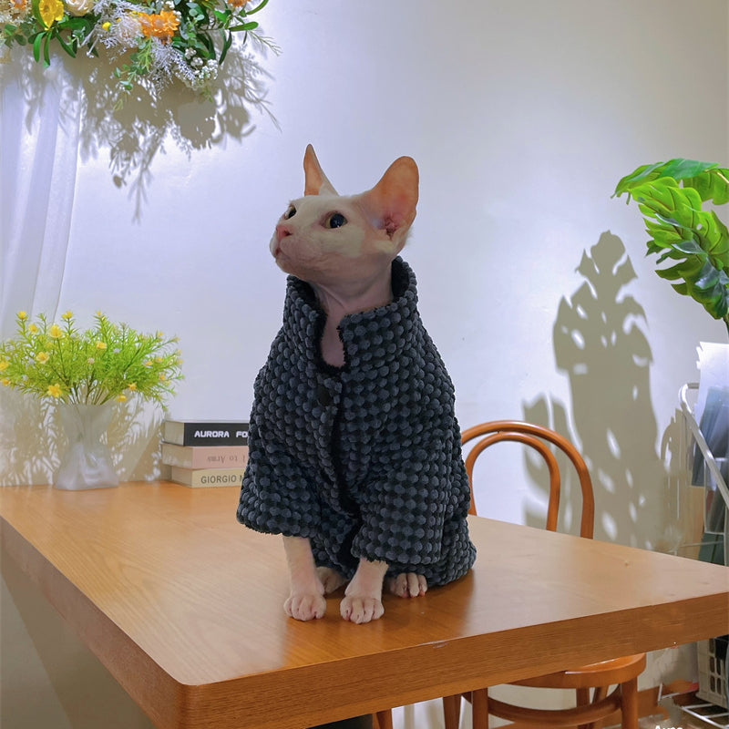Dünne Fleece Jacke für haarlose Katzen