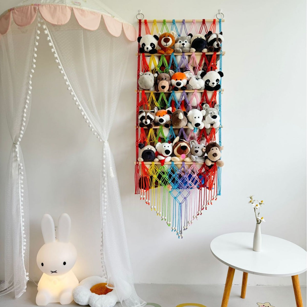 4-Lagen Holzstab-Organizer mit Netztaschen – Bild 8 | LuxeStyle