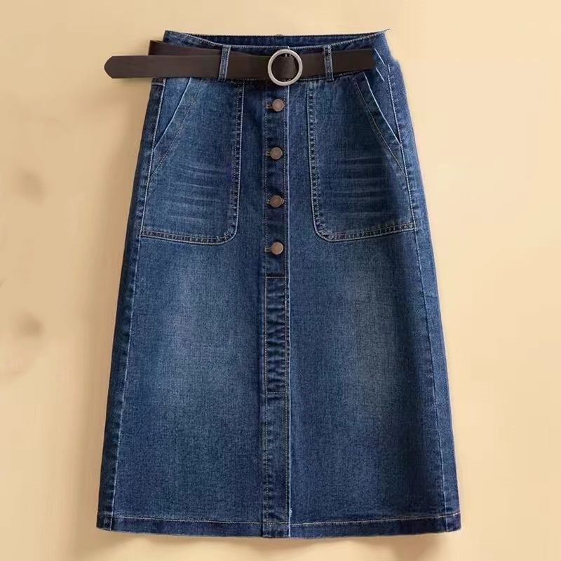 High-Waist A-Linien Midikleid aus Baumwolle – Ansicht 3