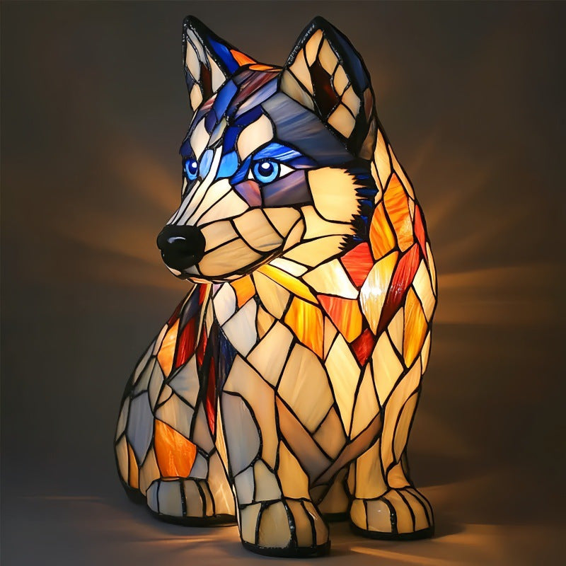 Bunte Hunde- und Katzenlampen aus Kunstharz