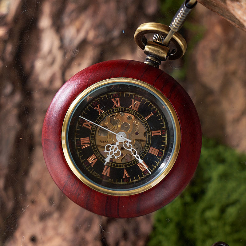 Mahagoni Automatik Taschenuhr – Ansicht 8