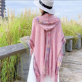 Kapuzenschal im Ethno-Stil für Damen | LuxeStyle