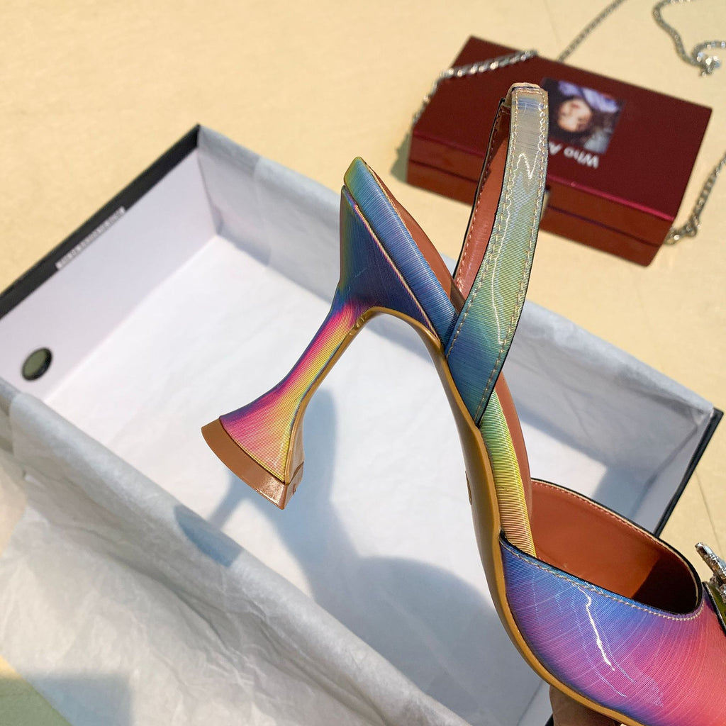Sandalen mit Farbverlauf und Strass | LuxeStyle
