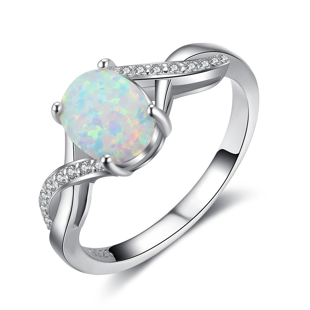 S925 Silberring mit ovalem Design