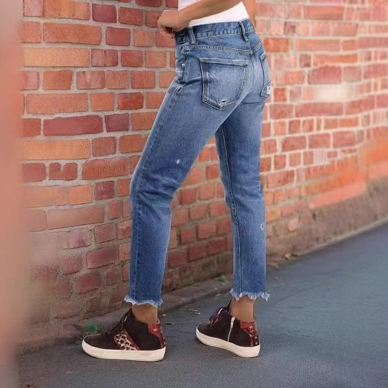 Schlanke Jeans, navyblau
