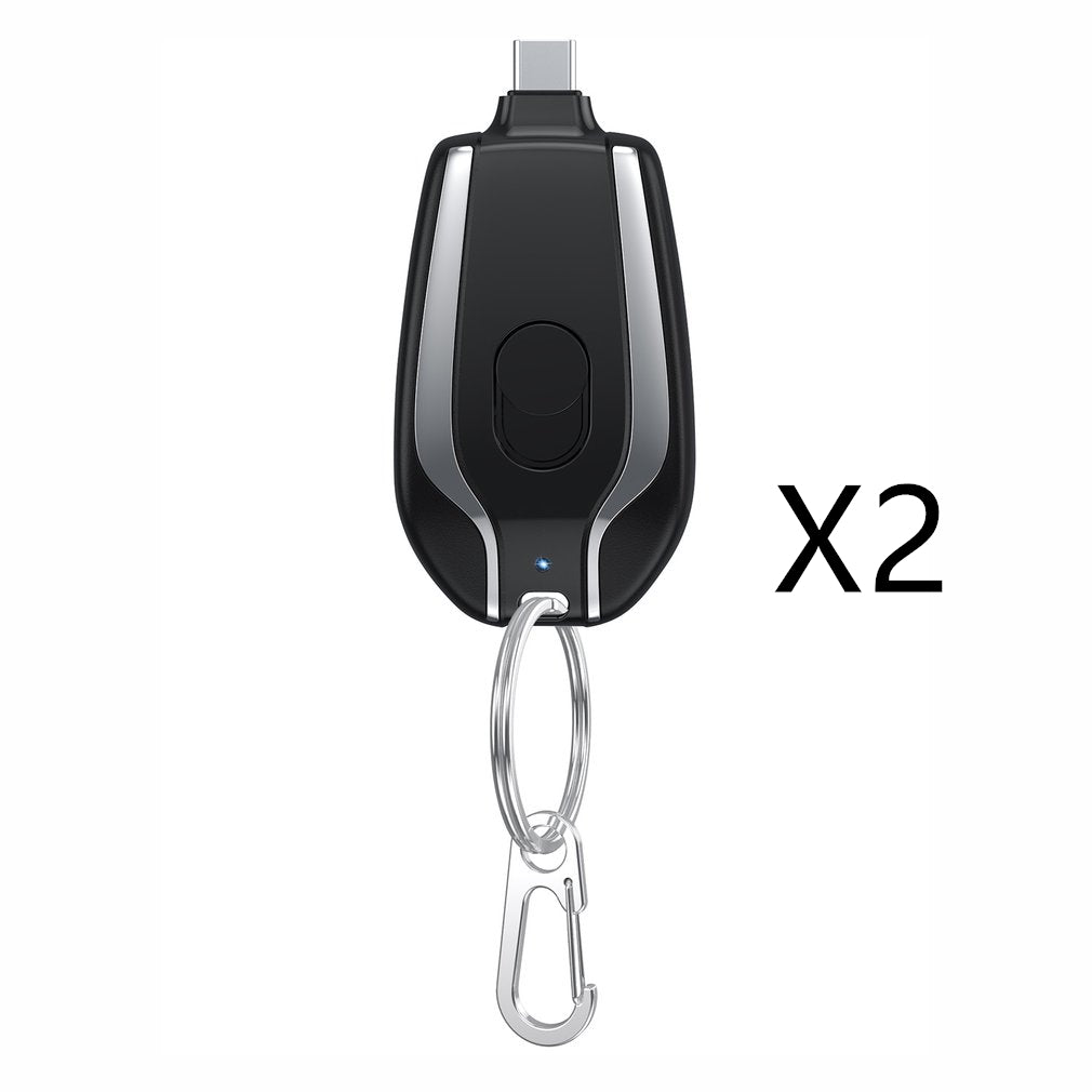 Mini Notfall Powerbank mit Karabiner (USB-C)