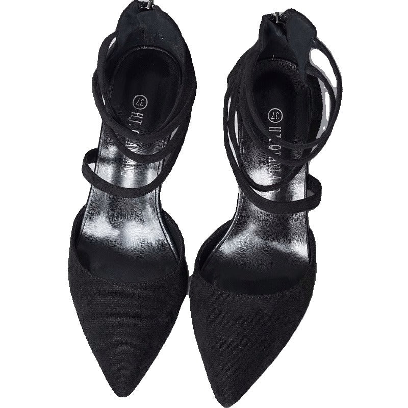 Elegante Wildleder-Sandalen mit spitzer Zehe