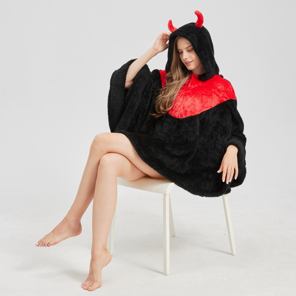 Halloween-Umhang «Kleiner Teufel» aus Flanell