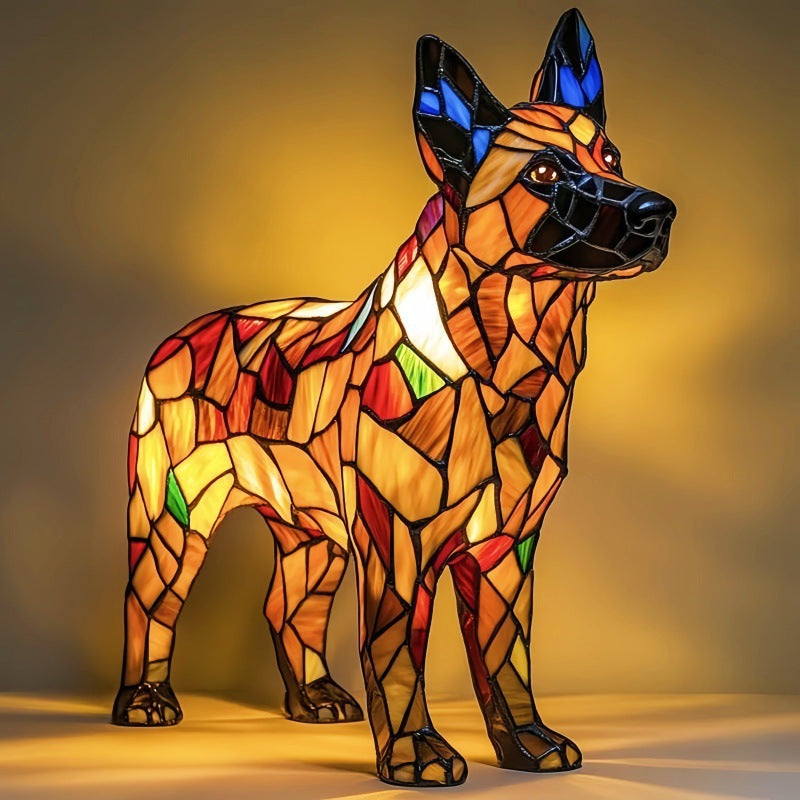 Bunte Hunde- und Katzenlampen aus Kunstharz