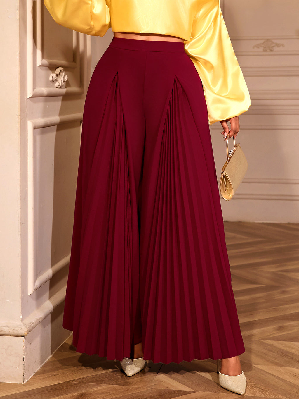 High Waist Palazzo Hose mit weitem Bein