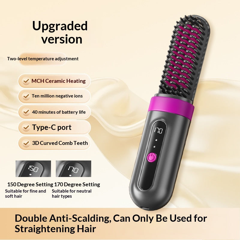Kabelloser 2-in-1 Haarglätter und Lockenstab mit Ionen – Ansicht 2