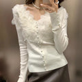 Damen-Lace-Top Herbst, elegant und luxuriös