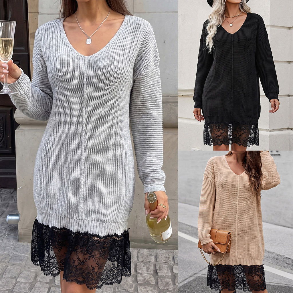 Damen-Kleid mit Spitzen-Einsätzen – Bild 6 | LuxeStyle