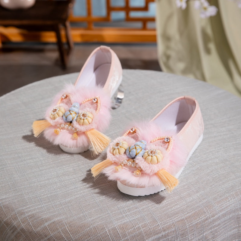 Handbestickte Löwenkopf-Sandalen für Damen