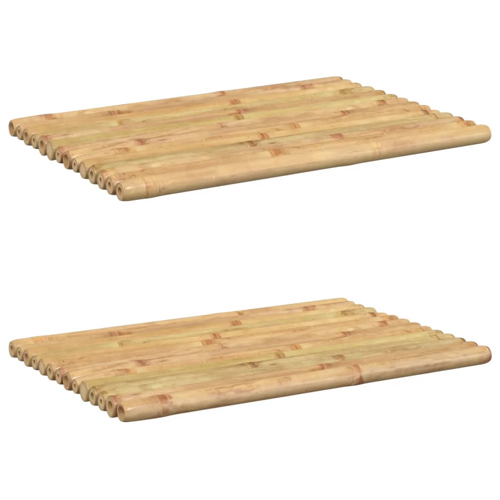 2er-Set Bambus-Badematten