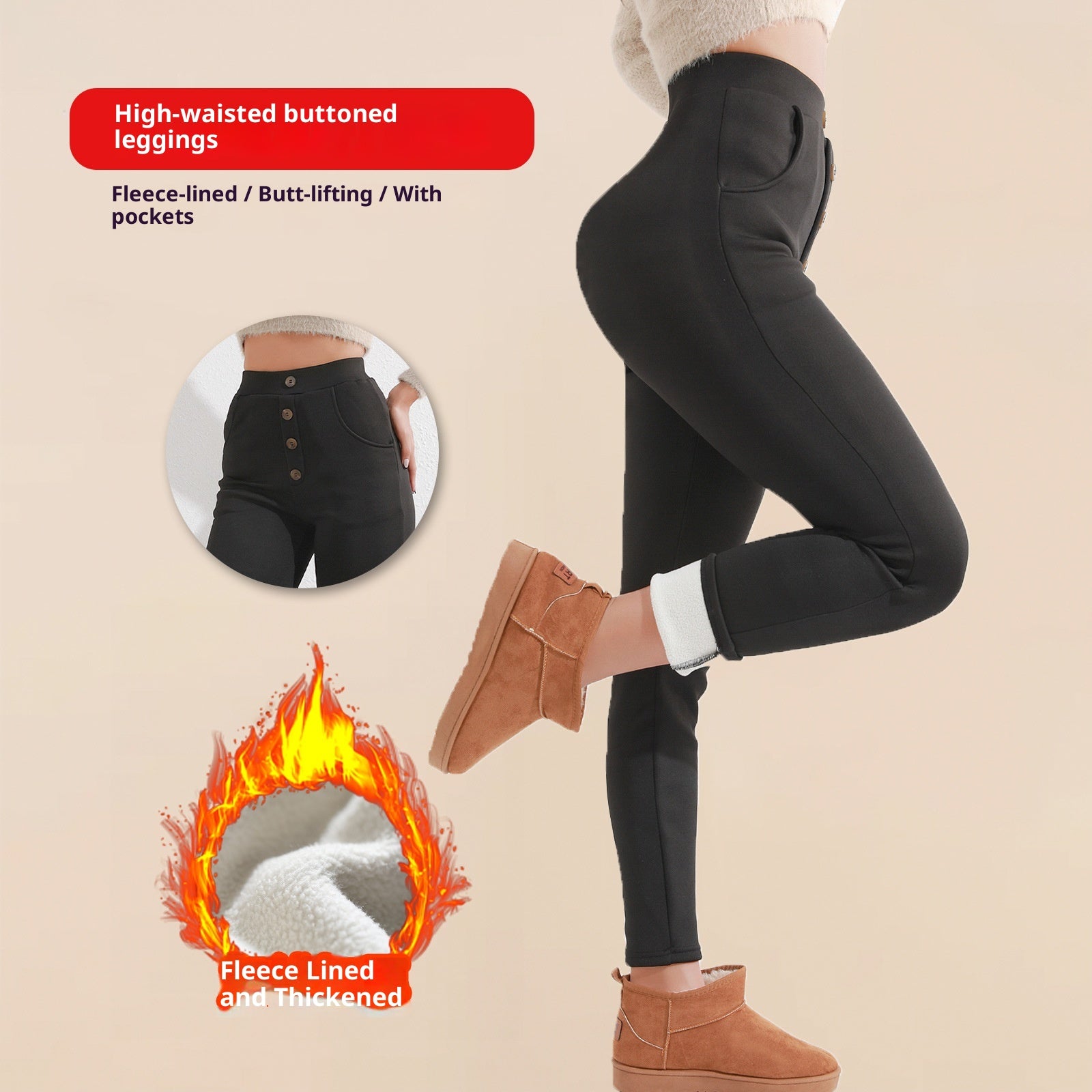 Damen Leggings Hochtaillierte Dick Klassische