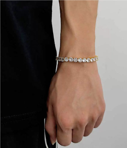 Tennis-Armband aus Edelstahl mit Zirkonia – Bild 7 | LuxeStyle