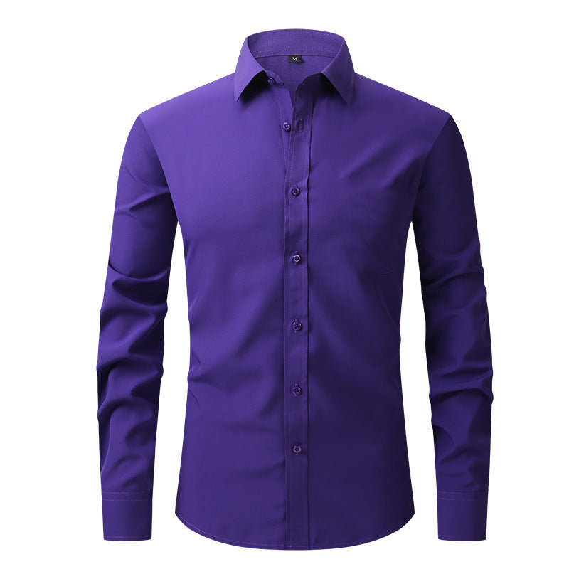 Herren Langarmhemd mit Elasthan – Bild 9 | LuxeStyle