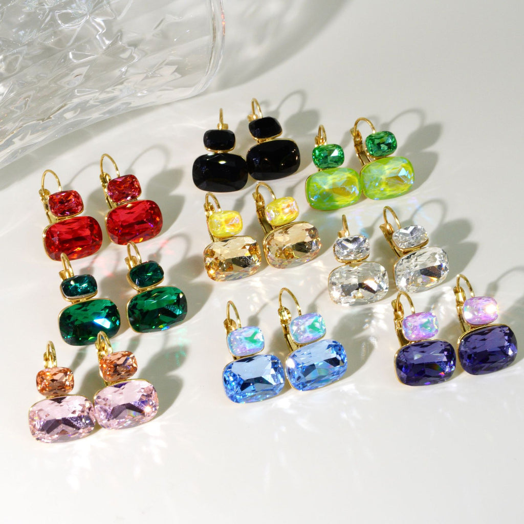 Ohrclips mit bunten Zirkonia-Steinen