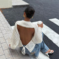 Strickpullover mit Rückenausschnitt