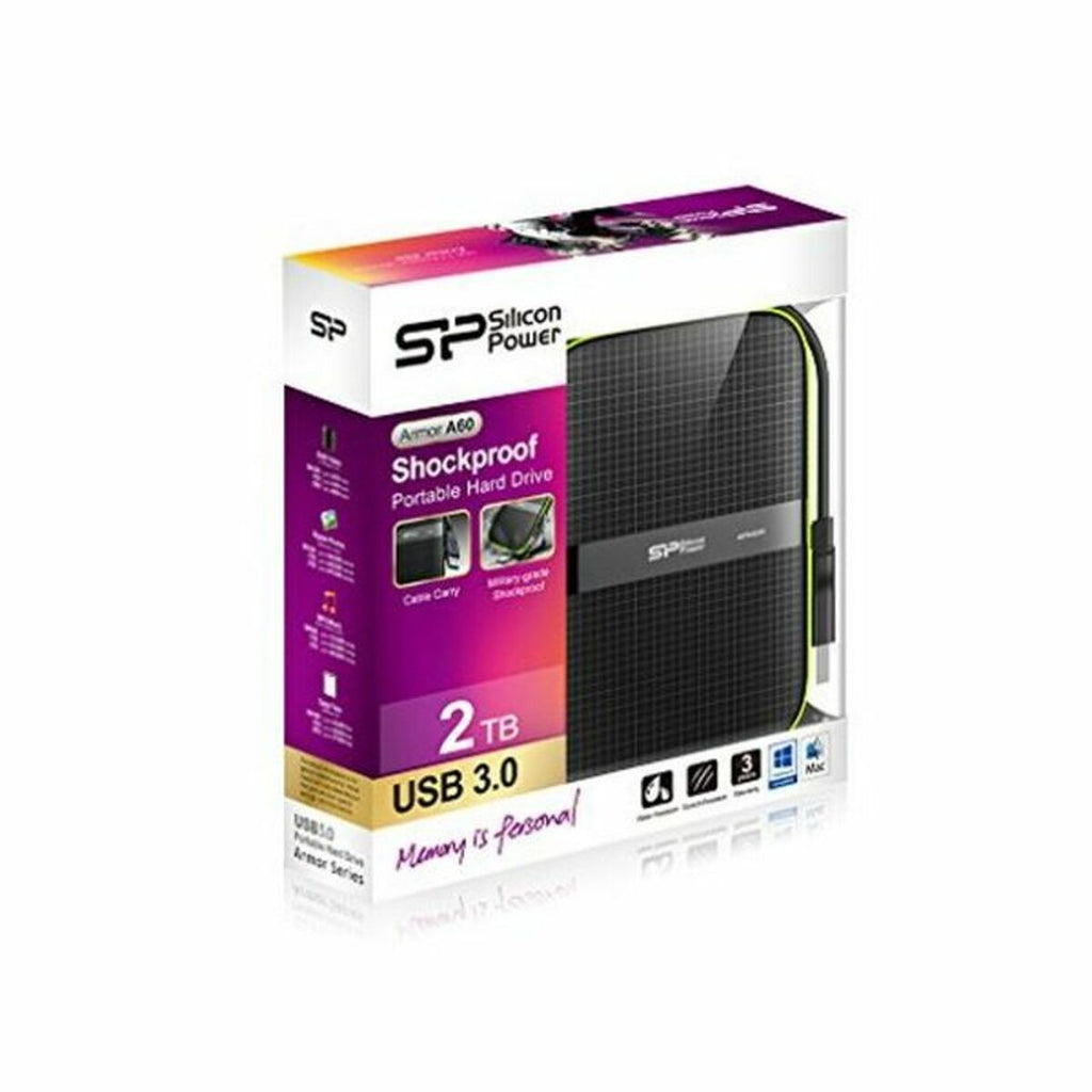 Externe Festplatte Silicon Power A60 2.5 USB 3.0 2 TB Anti-shock Waterproof Schwarz