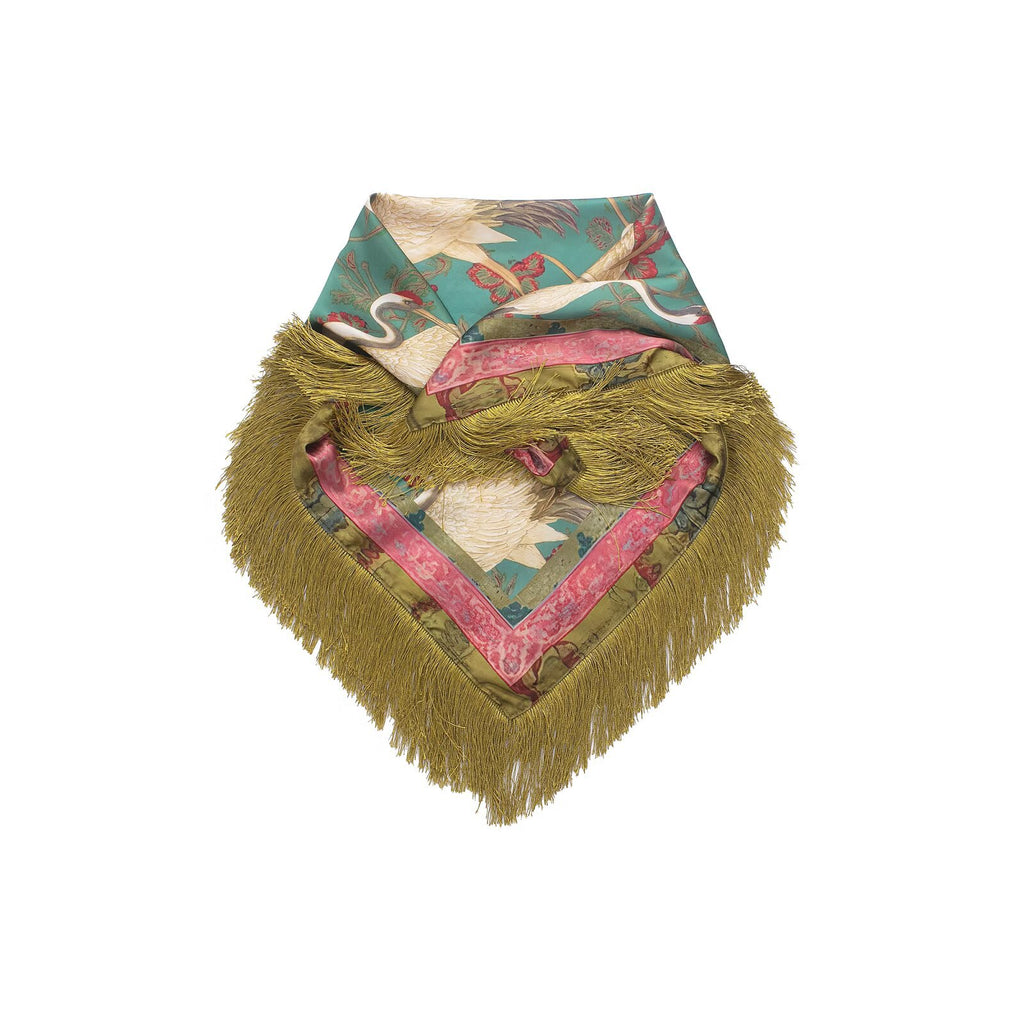 Schwarzer Polyester-Schal mit amerikanischem Muster – Bild 6 | LuxeStyle