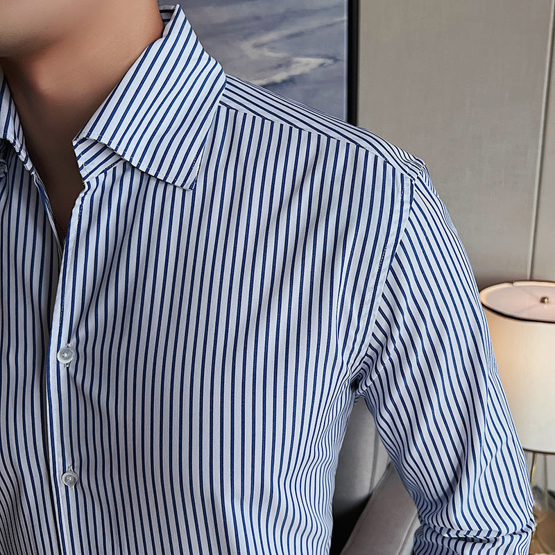 Herren Langarmhemd mit Streifenmuster – Bild 5 | LuxeStyle