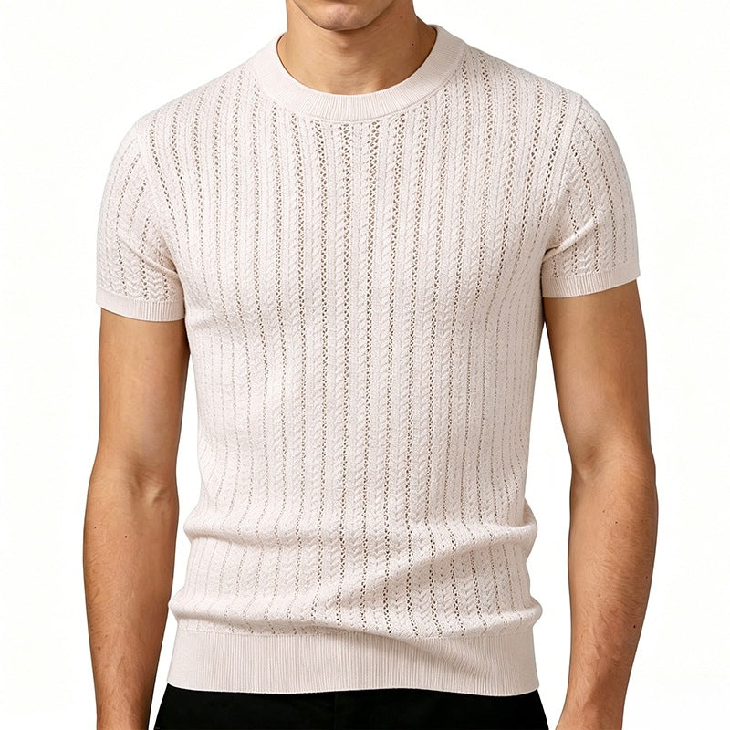 Kurzarm-Strickpullover für Herren