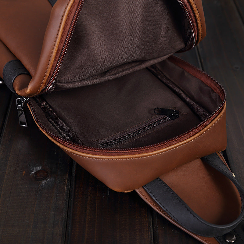 Retro Brusttasche aus PU-Leder – Bild 4 | LuxeStyle