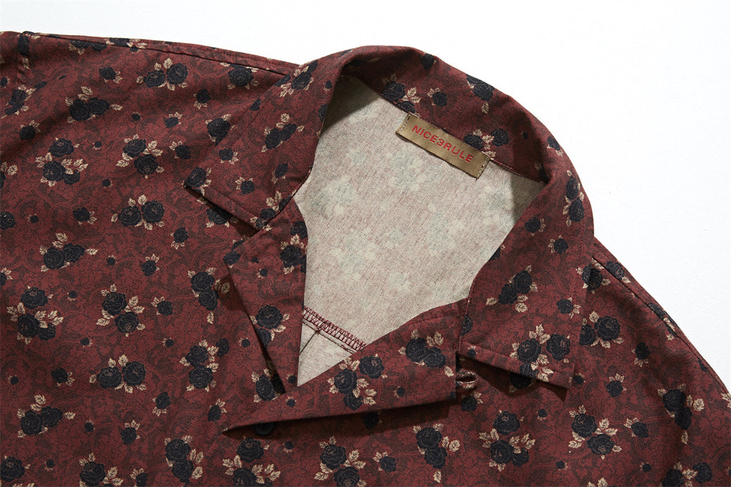 Sommer Shirt Retro Blumenmuster Männer – Bild 3 | LuxeStyle