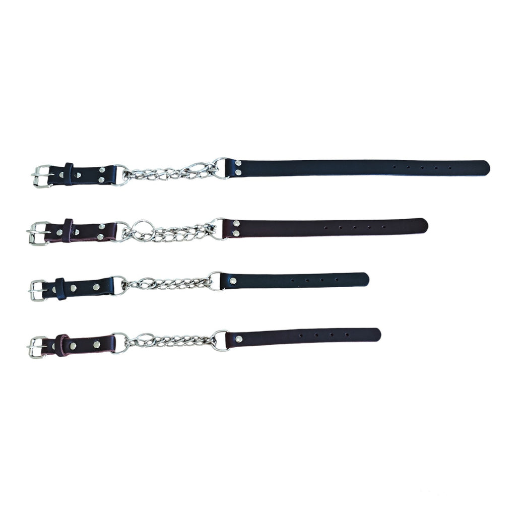 Halblederhalsband mit Edelstahl-Kette – Bild 2 | LuxeStyle