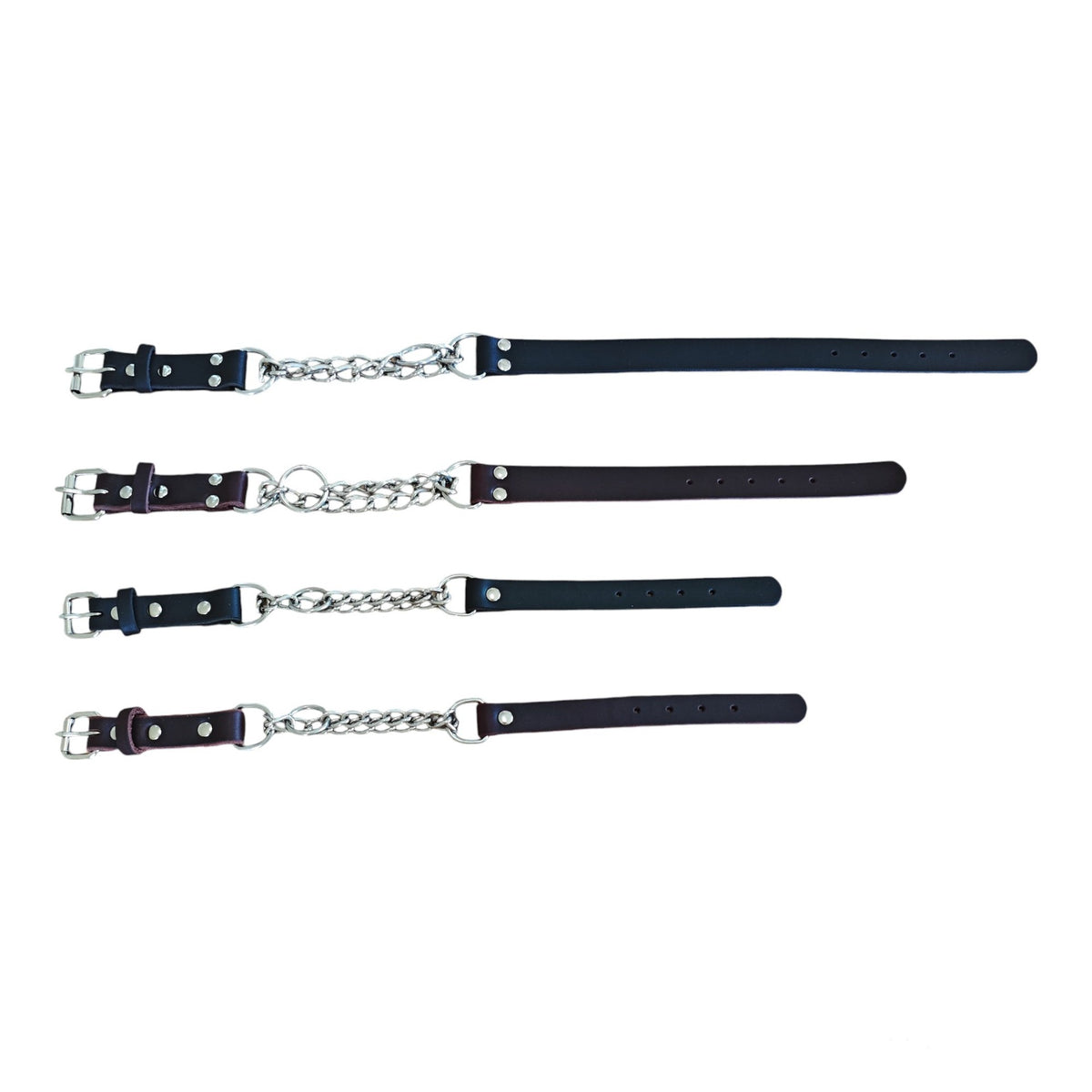 Halblederhalsband mit Edelstahl-Kette – Bild 2 | LuxeStyle