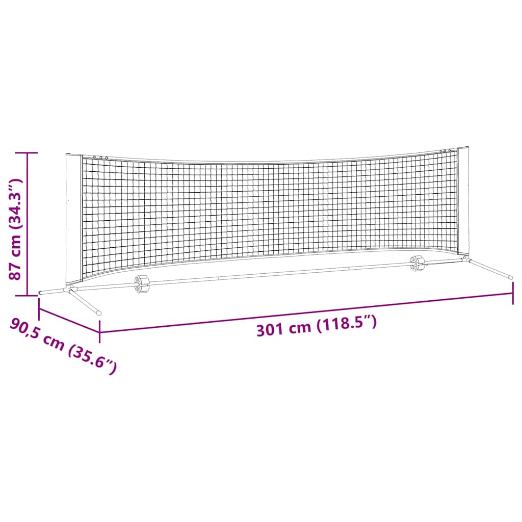 Tennisnetz, 301 x 90 cm, Polyester
