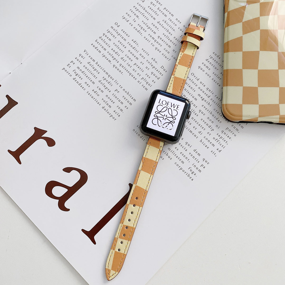 Gestreiftes Lederarmband für Apple Watch | LuxeStyle