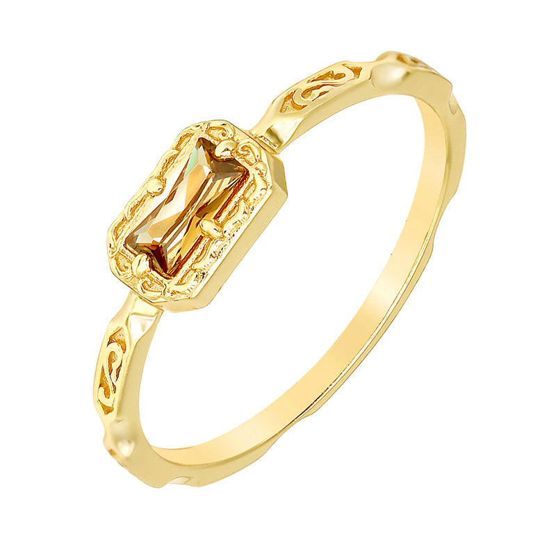 Kaffee-Zirkon Ring