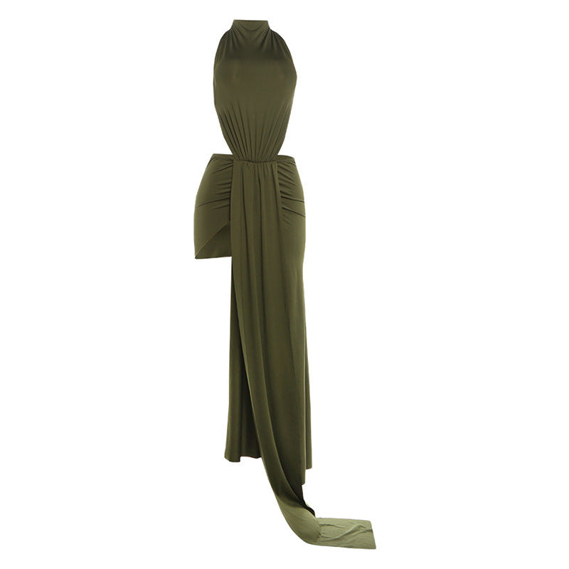 Elegantes Bodycon Halterneck-Kleid mit Schnürung