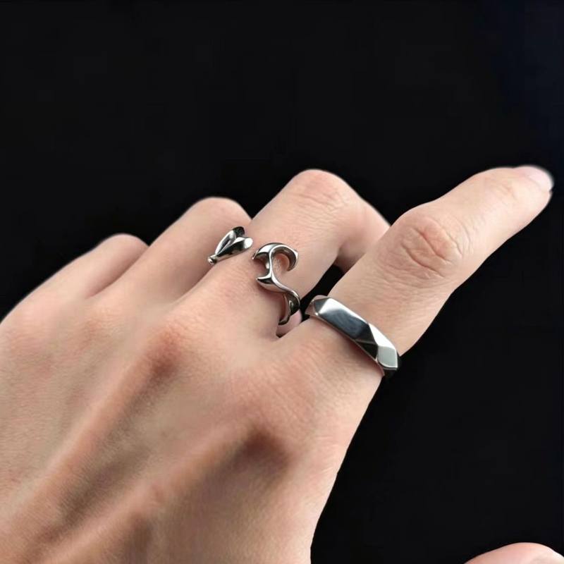 Unisex-Ring aus Sterlingsilber, einzigartiges Design
