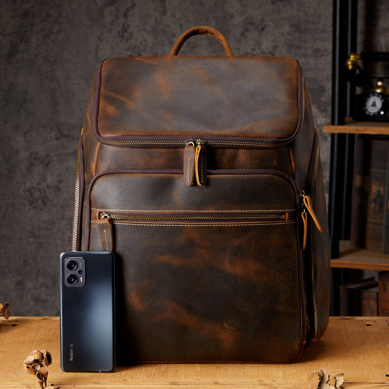 Vintage Rucksack aus Rindsleder