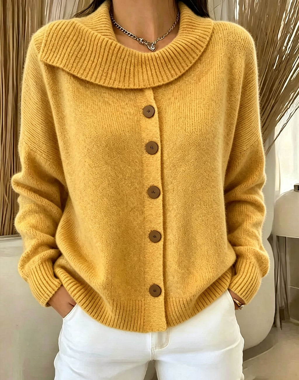 Strick-Cardigan mit Knöpfen