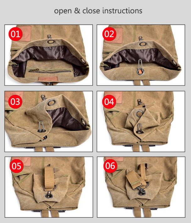 Grosses Canvas-Rucksack mit Buchstaben-Print – Bild 8 | LuxeStyle