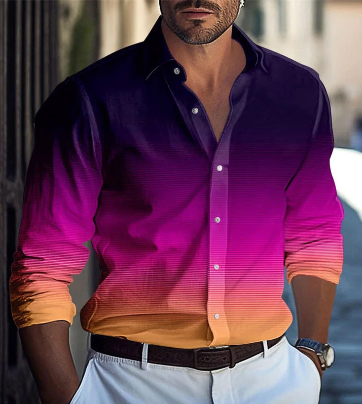 Herren T-Shirt mit Farbverlauf – Bild 3 | LuxeStyle