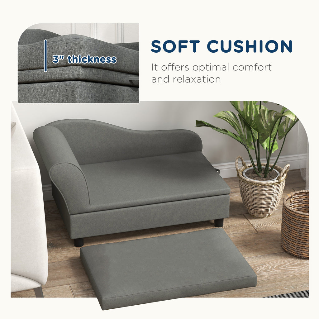 Hundesofa mit Stauraum, Grau